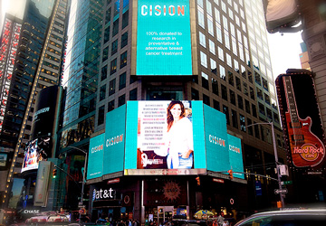 October Breast Cancer Awareness Month Campaign on Times Square.